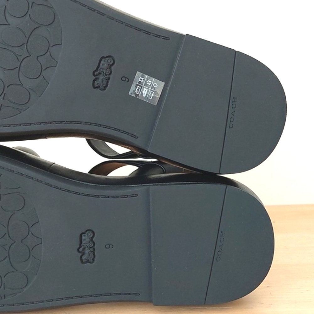 Coach Penney Strappy Fisherman Platform Black Leather Sandals - Picture 13 of 16